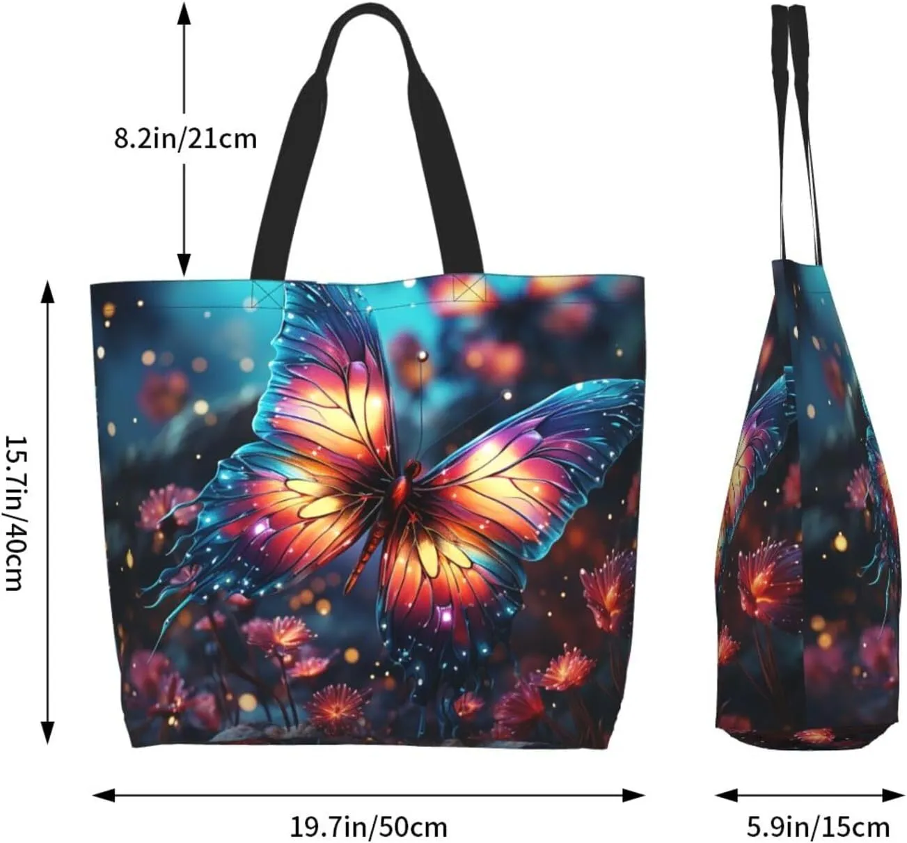 Tote Bag for Women Grocery Bag Reusable Shopping Bag Cartoon Dinosaur Images Handbag Foldable Shoulder Bag