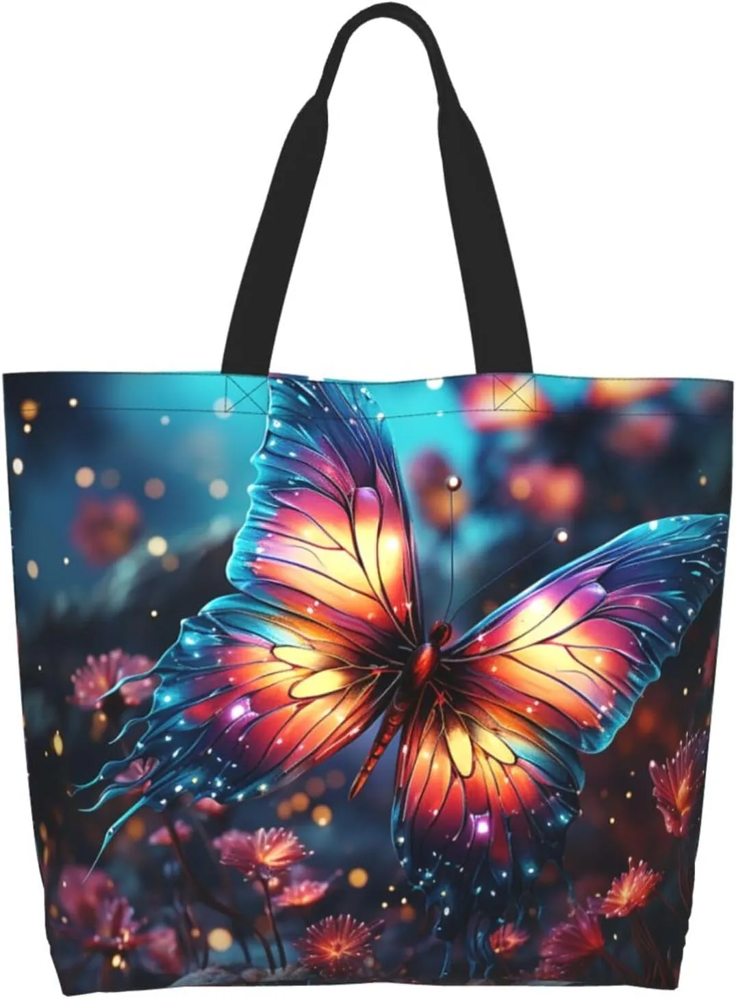 Tote Bag for Women Grocery Bag Reusable Shopping Bag Cartoon Dinosaur Images Handbag Foldable Shoulder Bag