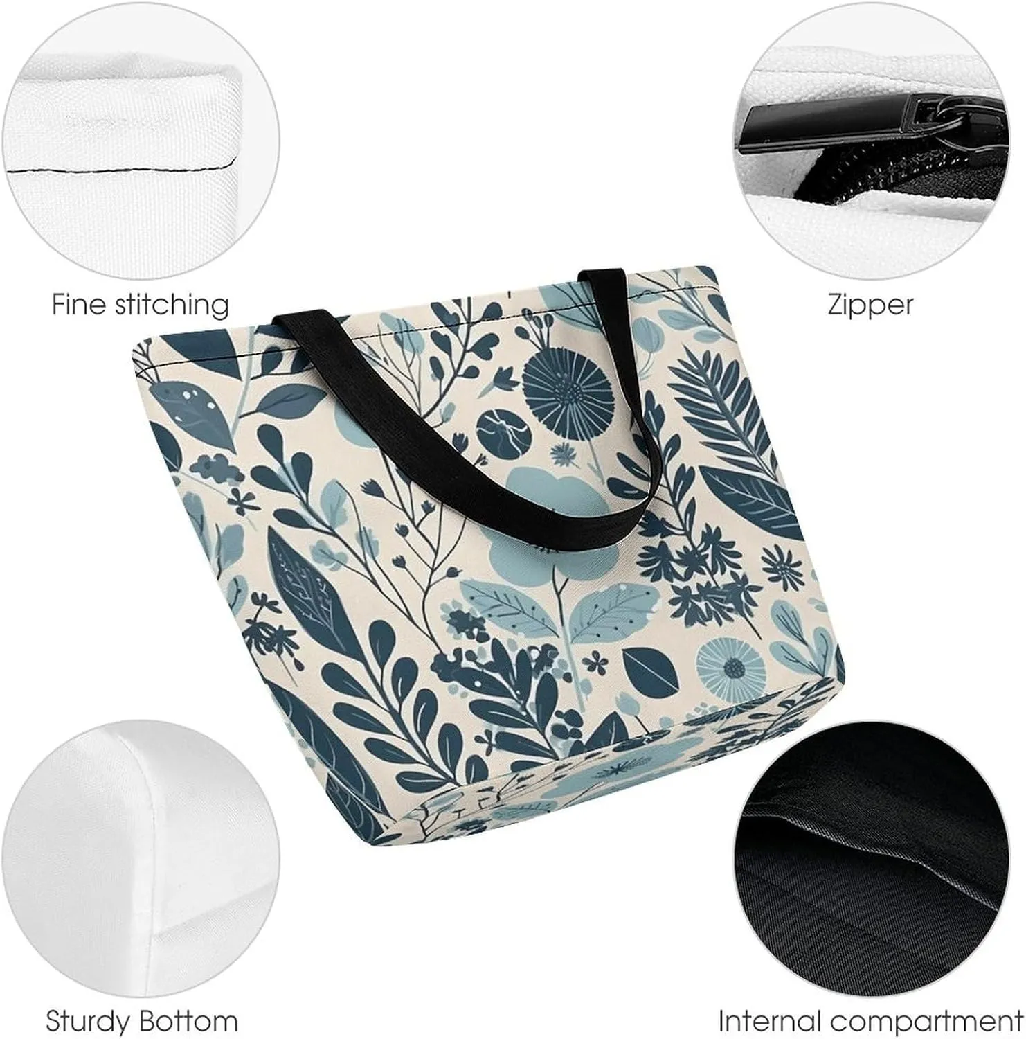 Tote Bag for Women Grocery Bag Several Blueberries Foldable Shopping Bags Reusable Large Tote Bag