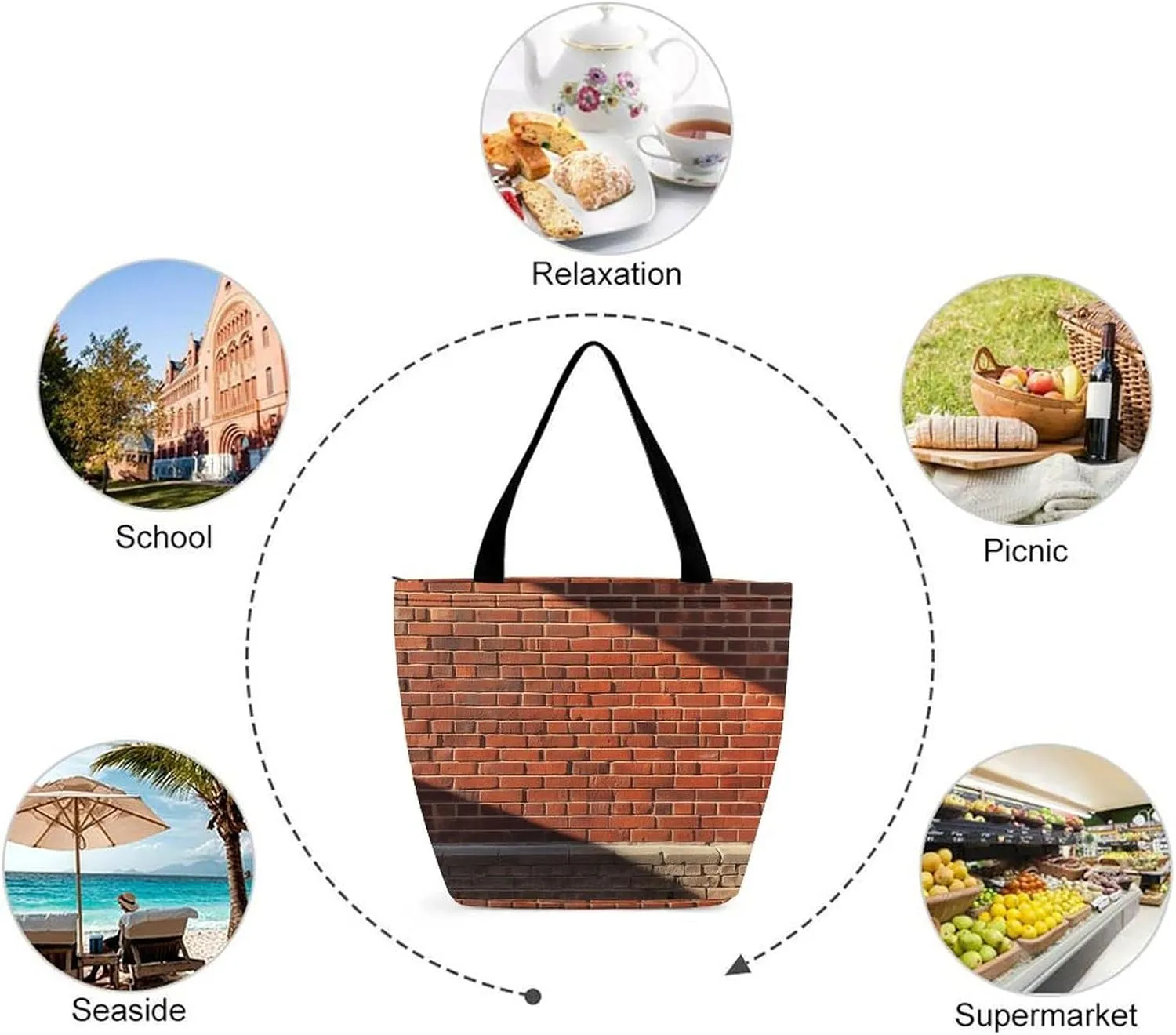 Tote Bag for Women Grocery Bag Tent in The Sun Foldable Shopping Bags Reusable Large Tote Bag