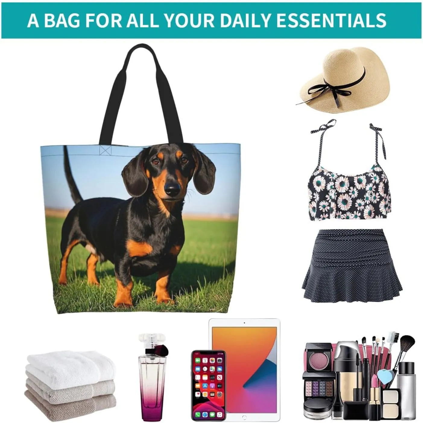 Tote Bag for Women Northern Lights Grocery Bag Foldable Shopping Bags Reusable Large Tote Bag