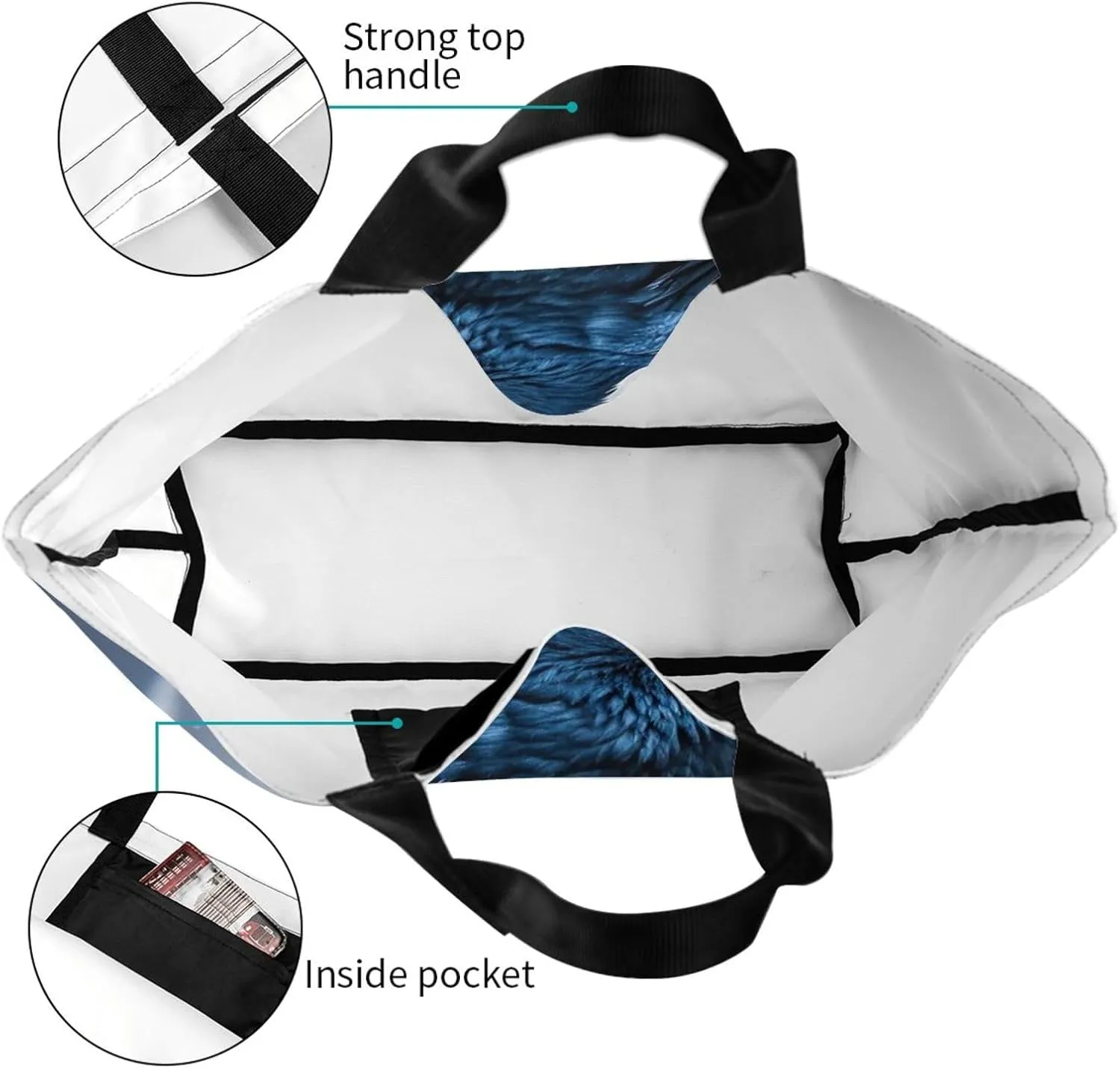 Tote Bag for Women Northern Lights Grocery Bag Foldable Shopping Bags Reusable Large Tote Bag