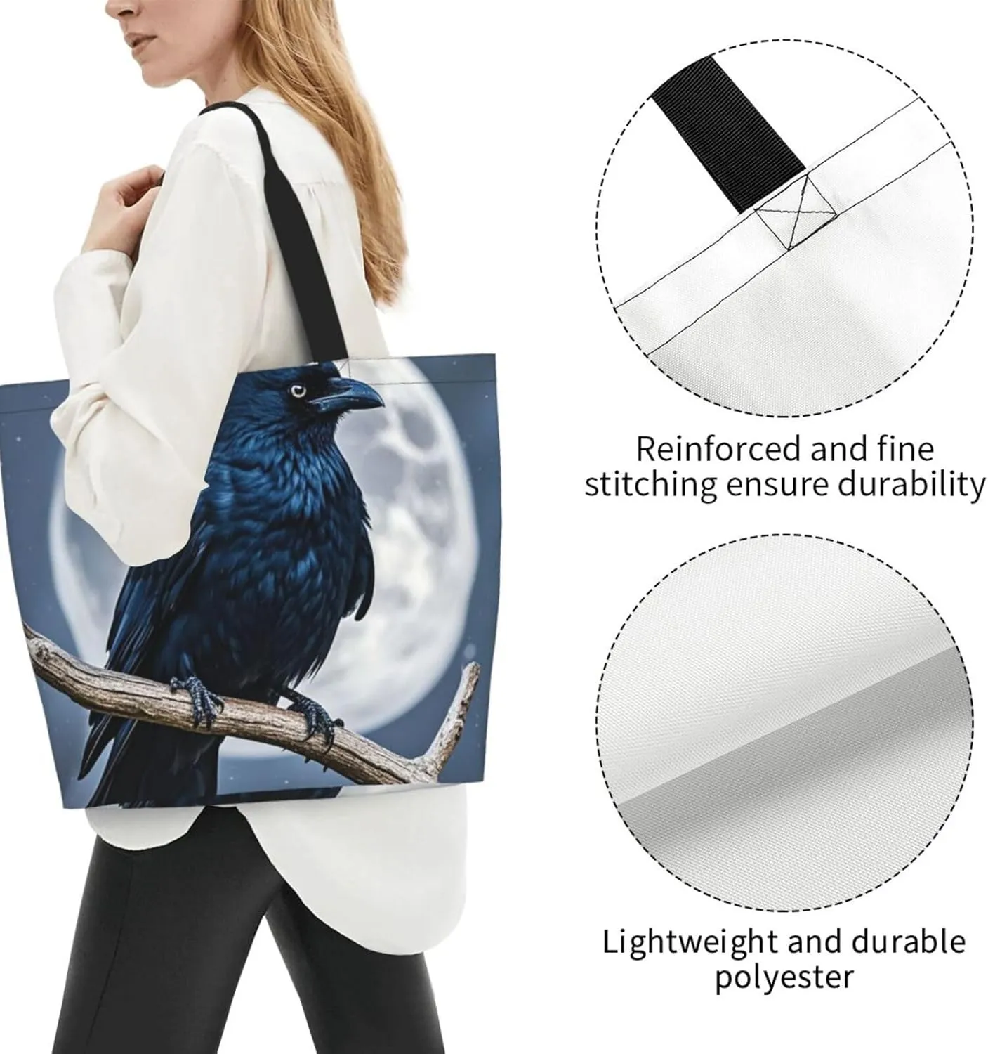 Tote Bag for Women Northern Lights Grocery Bag Foldable Shopping Bags Reusable Large Tote Bag