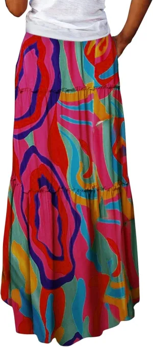 Trendy High Waisted Maxi Skirt, Casual 2025 Flowy Vacation Elegantes Long Skirt