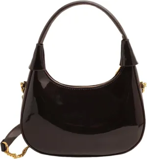 Trendy Patent Leather Hobos Handbag Purse for Women Shoulder Crossbody Bag Retro Totes with Removable Strap