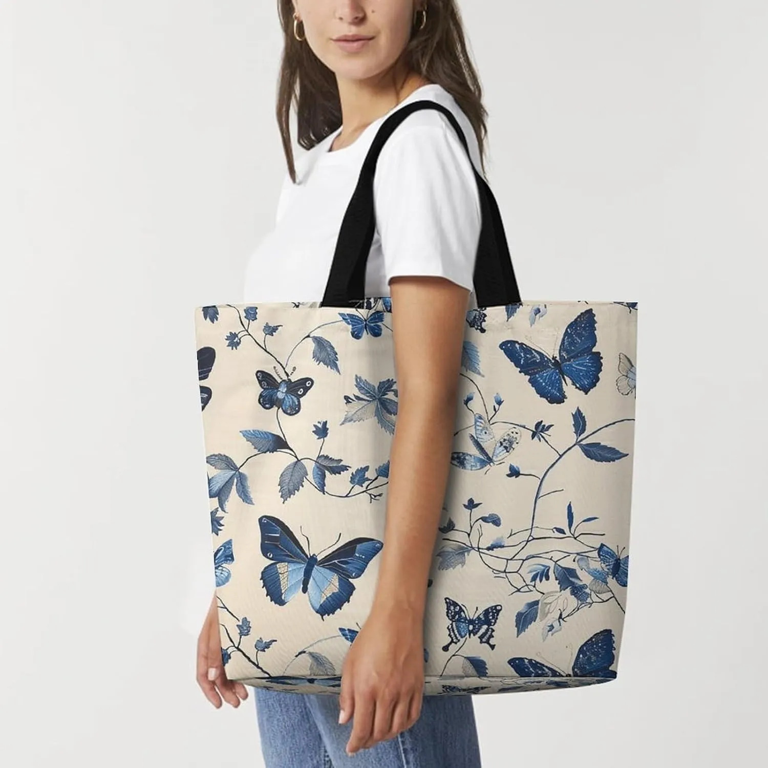 Usa Flag Beach Bag Reusable Tote Bag Foldable Grocery Bags Women Shopping Bags for Daily Essentials