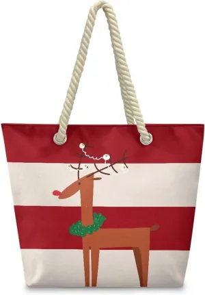 Vacation Beach Bag for Ladiess Women Medium Casual Travel Tote Bag Swim Pool Totes Bag with Hemp Rope Handle
