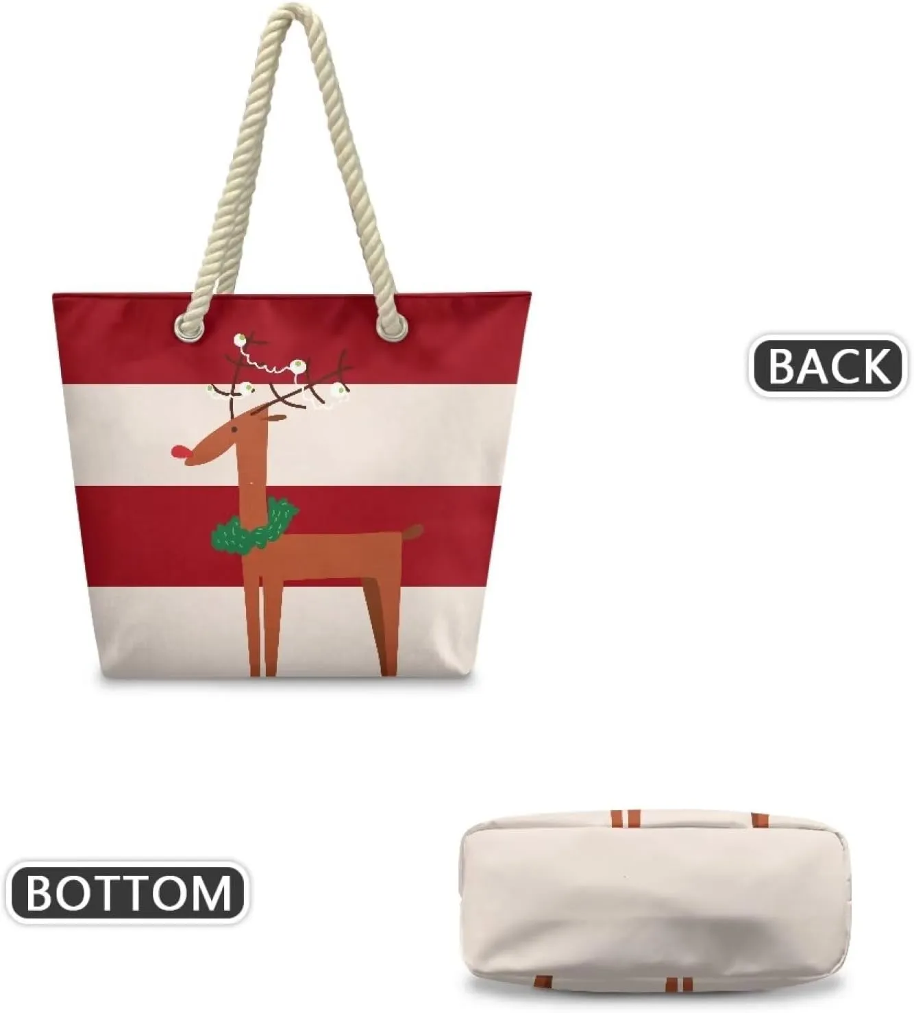 Vacation Beach Bag for Ladiess Women Medium Casual Travel Tote Bag Swim Pool Totes Bag with Hemp Rope Handle