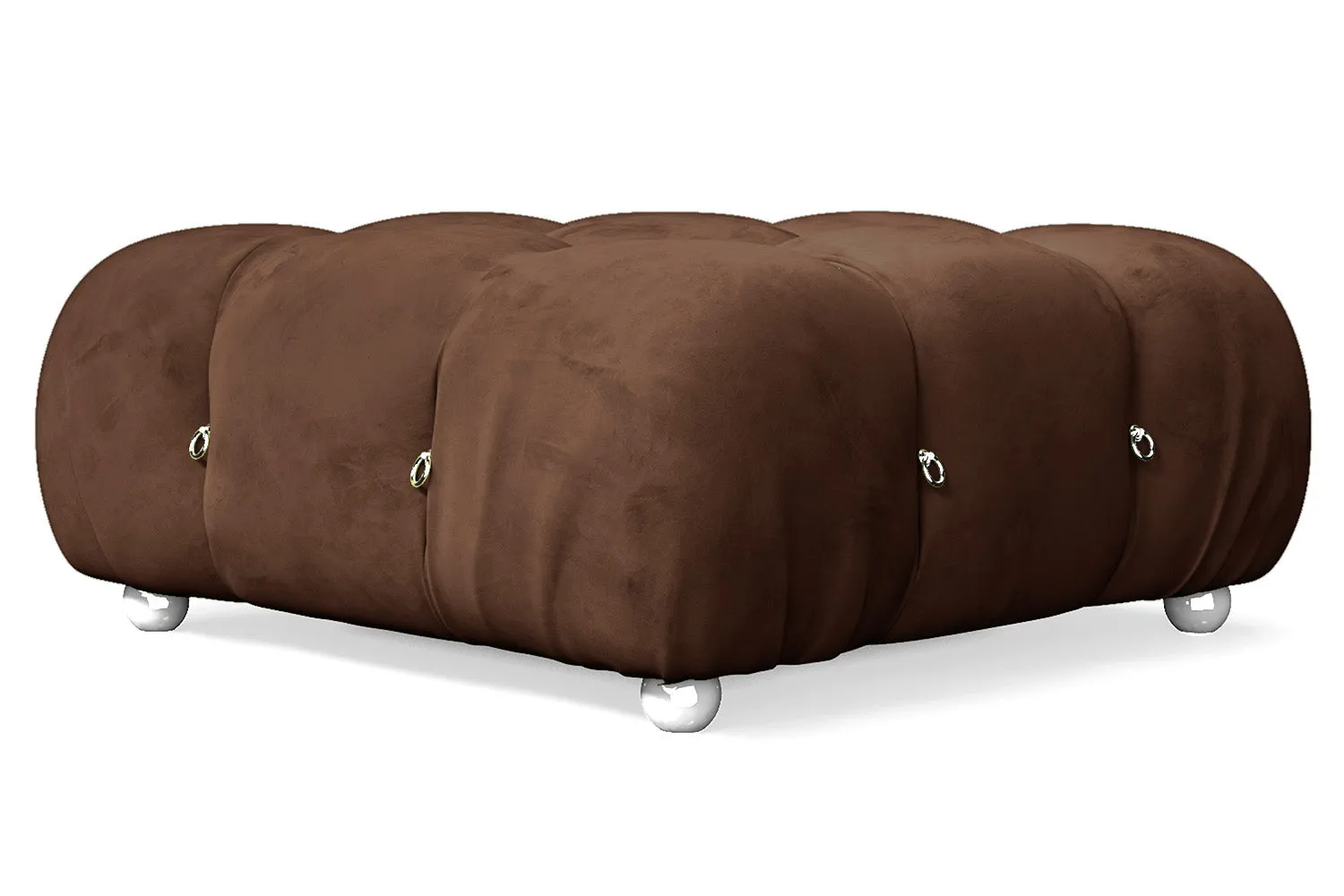Varese Ottoman Coffee Brown Velvet Large