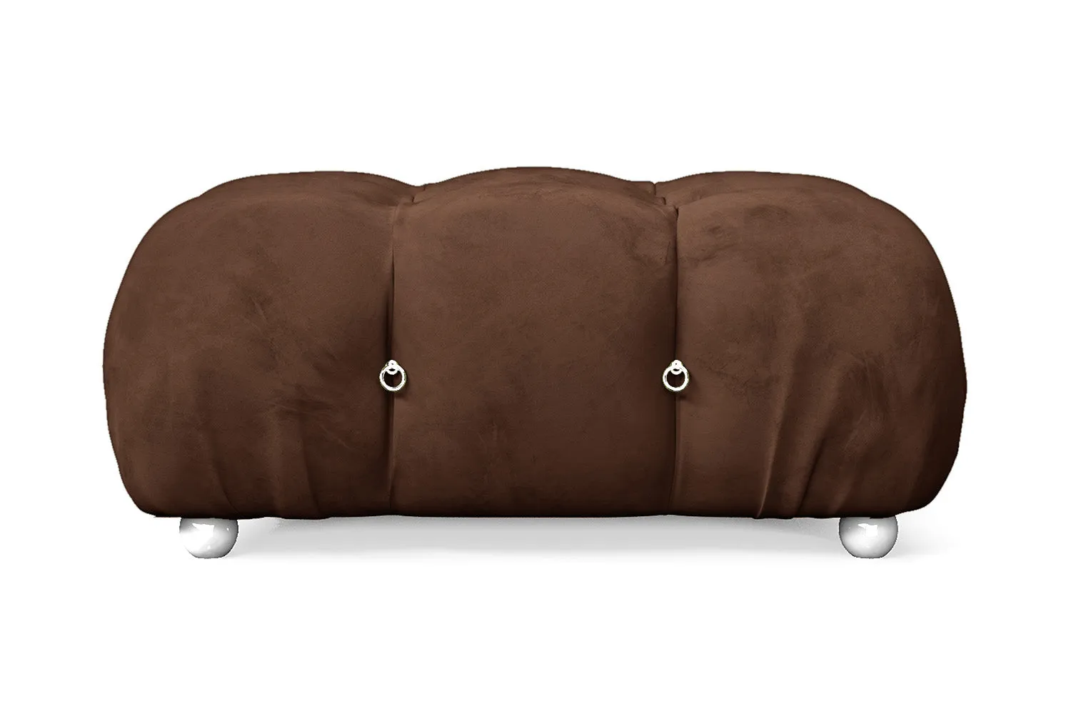 Varese Ottoman Coffee Brown Velvet Large
