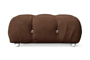 Varese Ottoman Coffee Brown Velvet Large
