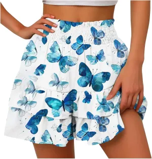 Vintage Flowy Boho Shorts for Women Casual High Waist Soft Lightweight Shorts Summer 2025 Tennis Golf Skorts Outfits