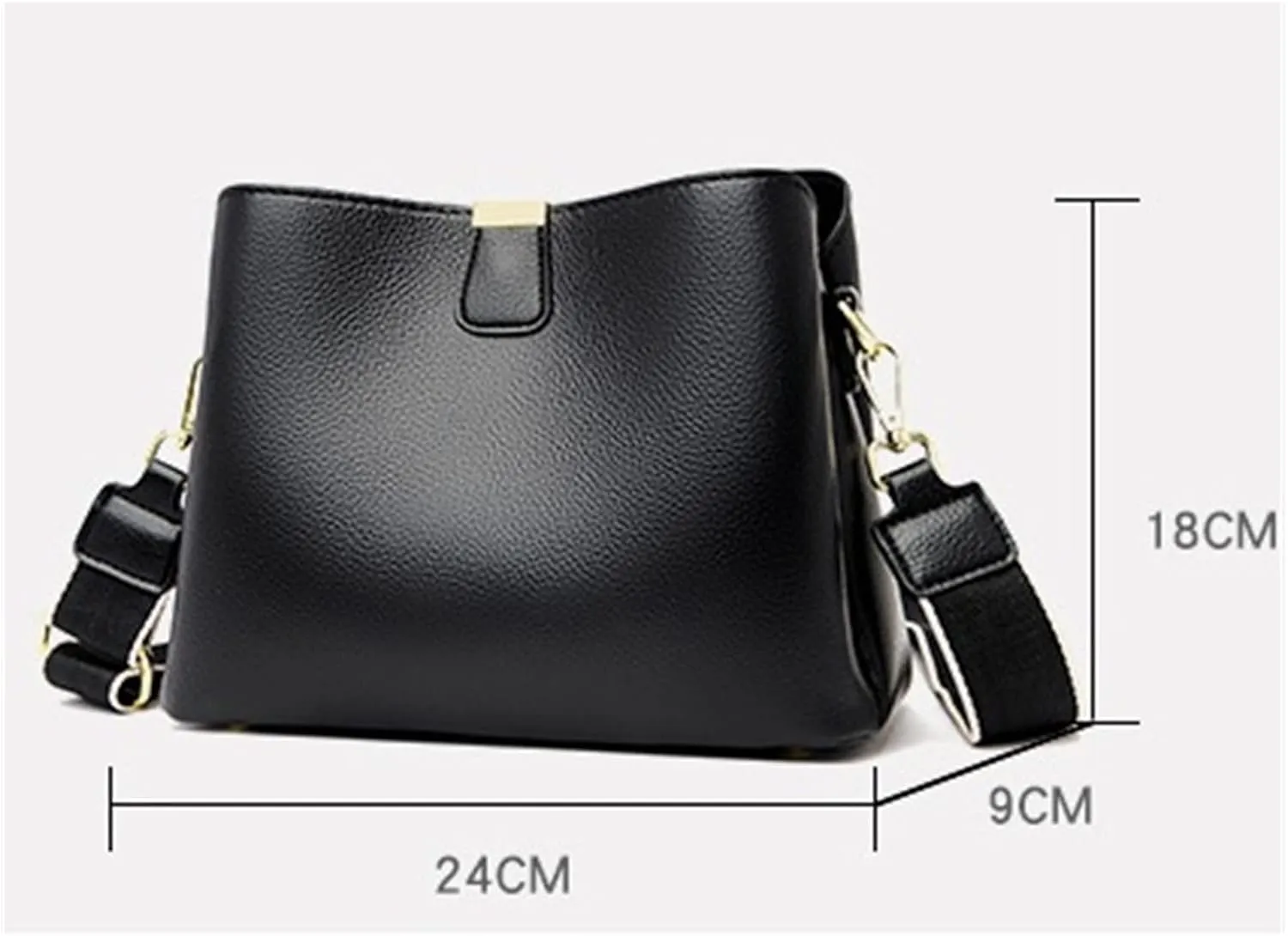 Women Bucket Bag Fashion Shoulder Bag For Girls Large Capacity Messenger Crossbody Bag For Women(Black)