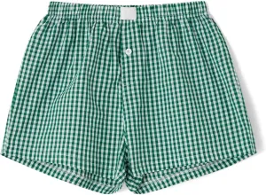 Women Gingham Boxer Shorts Y2k Cute Stripes Plaid Button Elastic Waist Lounge Boxers