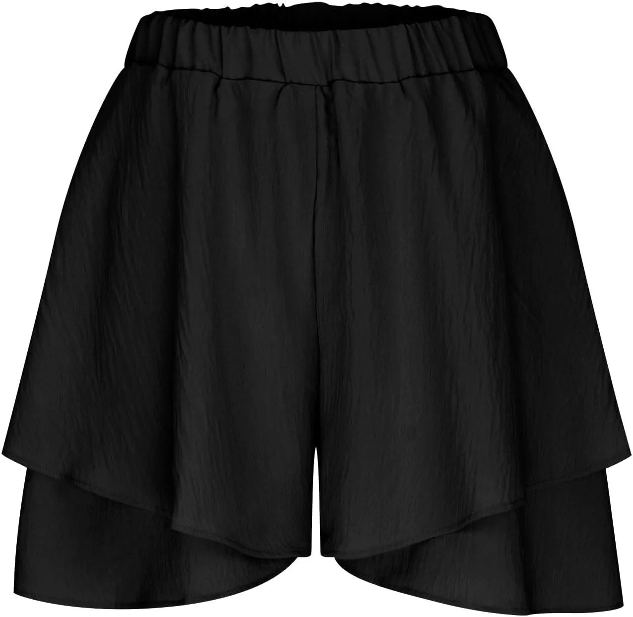 Women High Waist Ruffle Mini Shorts Skirt Flowy Layered Ruffle Hem Flared Short Casual Swing Beach Mini Short Skirt
