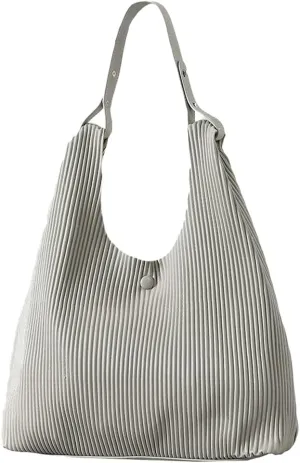 Women Soft Vegan Leather Handbags Fashion Shoulder Totes Large Bucket Hobo Purse Pleated Top Handle Satchel