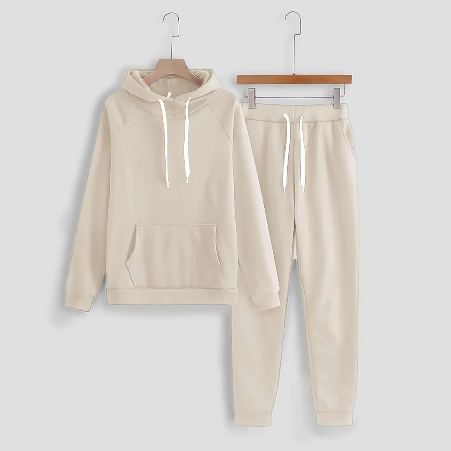 Women's 2 Piece Lounge Sets Long Sleeve V Neck Vintage Sweater Two Piece Travel Outfits Sweatsuits Sweatsuit
