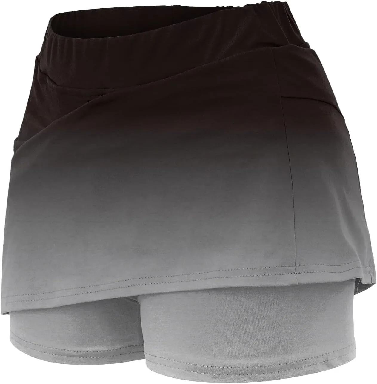 Womens Activewear Pleated Tennis Skirts Fade Pattern Printed Culottes Skinny Mid Waisted Workout Summer Casual Skirt