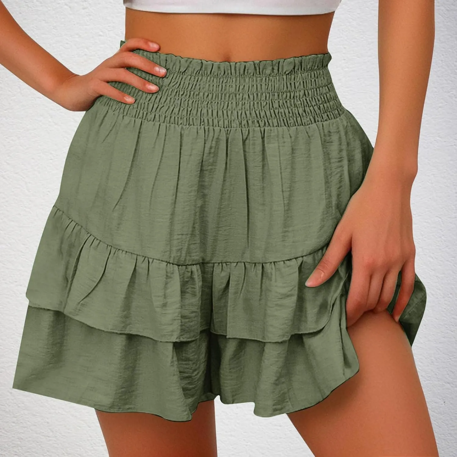 Womens Athletic Skort Elastic Waist Skorts High Waisted Skort Plus Size Summer Skort Casual Tennis Skort for 2024