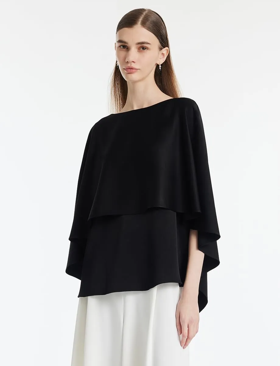 Women's Capelet Chiffon Shawl and Wraps for Evening Dress Wedding Cape Cover Up