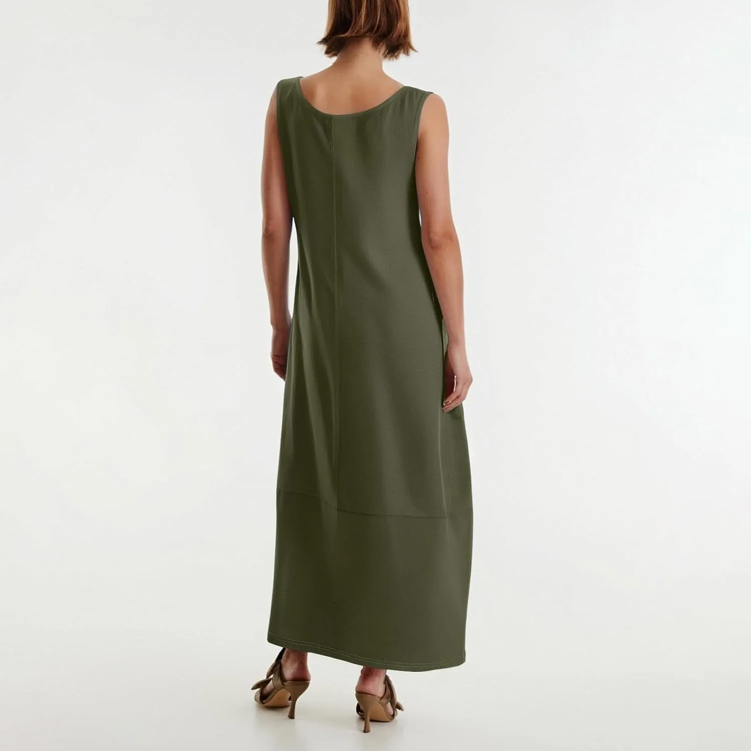 Women's Casual Maxi Sundress 2025 Summer Beach Dress Scoop Neck Sleeveless Loose Tank Dress