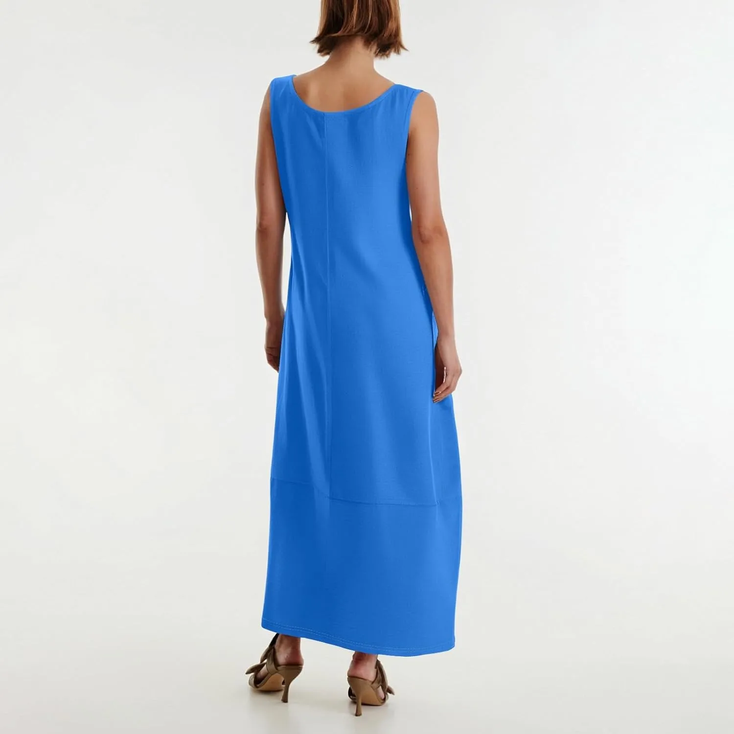 Women's Casual Maxi Sundress 2025 Summer Beach Dress Scoop Neck Sleeveless Loose Tank Dress