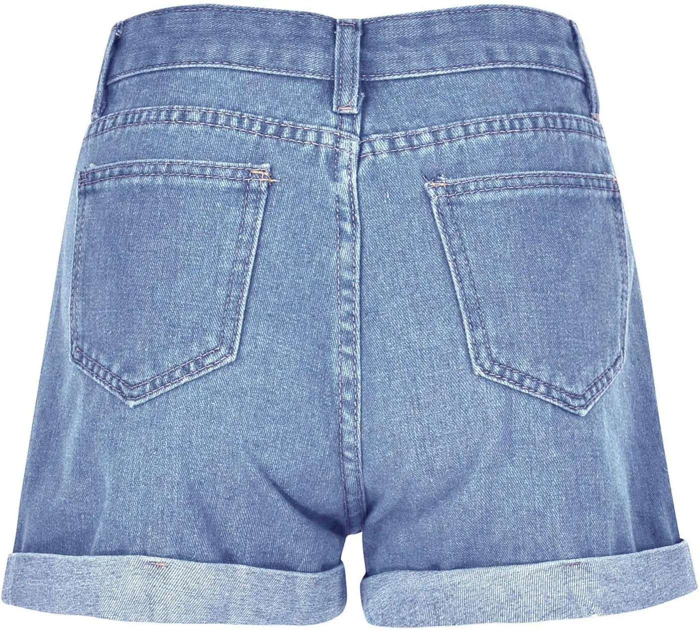 Womens Denim Shorts High Waisted Summer Hot Pants Hem Curled Loose Jean Short Casual Shorts with Love Embroidery
