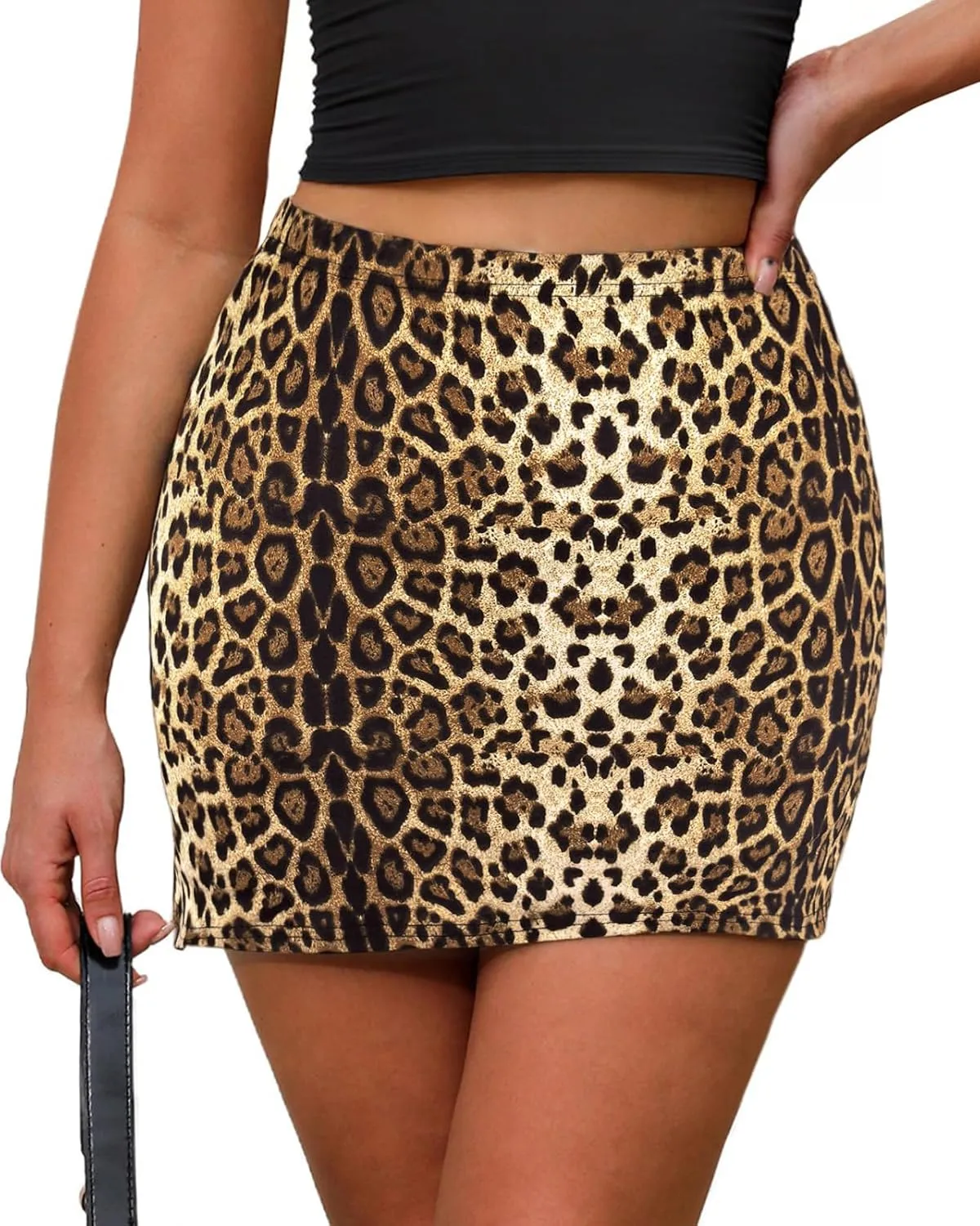 Women's Double Slit High Waisted Mini Skort Stretchy Bodycorn Y2k Club 2025 Pencil Short Skirt with Underneath
