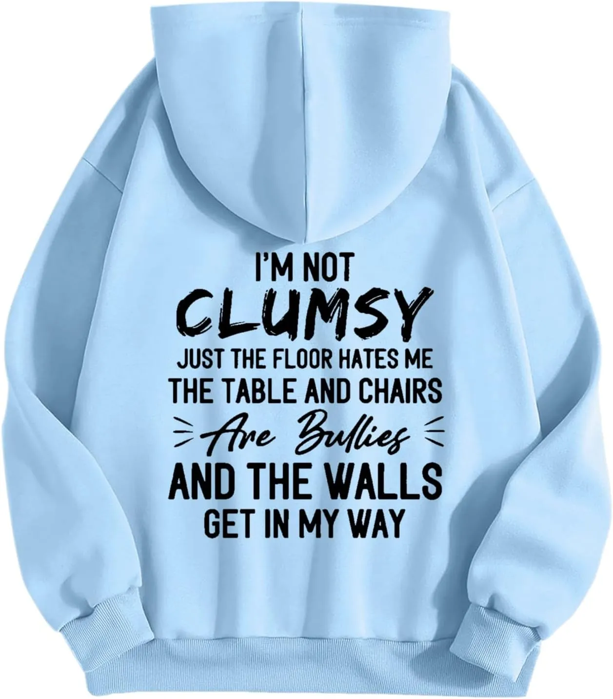 Womens Fashion Hoodies I'm Not Clumsy Print Long Sleeve with Pockets Casual Pullover Sweatshirt Tops 2024 Trendy Fall Clothes