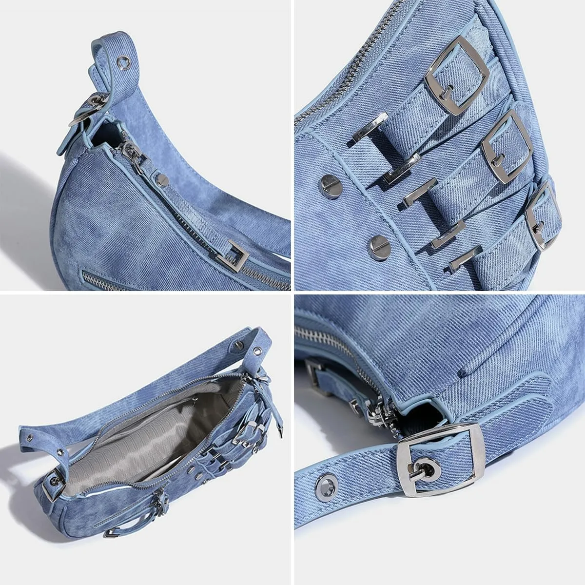 Women's Fashion PU Leather Shoulder Bag Y2k Hobo Small Totes Handbag Underarm Dumpling Purse Fashion Satchel