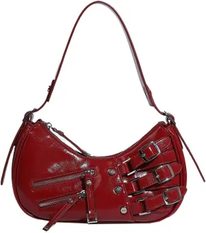 Women's Fashion PU Leather Shoulder Bag Y2k Hobo Small Totes Handbag Underarm Dumpling Purse Fashion Satchel