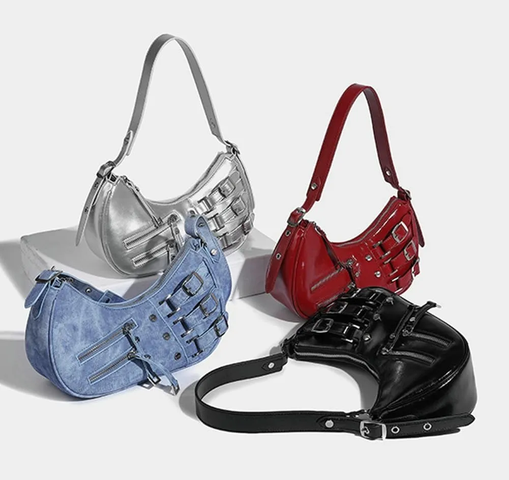 Women's Fashion PU Leather Shoulder Bag Y2k Hobo Small Totes Handbag Underarm Dumpling Purse Fashion Satchel
