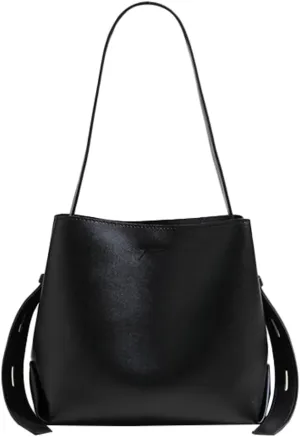 Women's Fashion Shoulder Bag PU Leather Crossbody Bag Large Bucket Totes Elegant Handbag Top Handle Purse