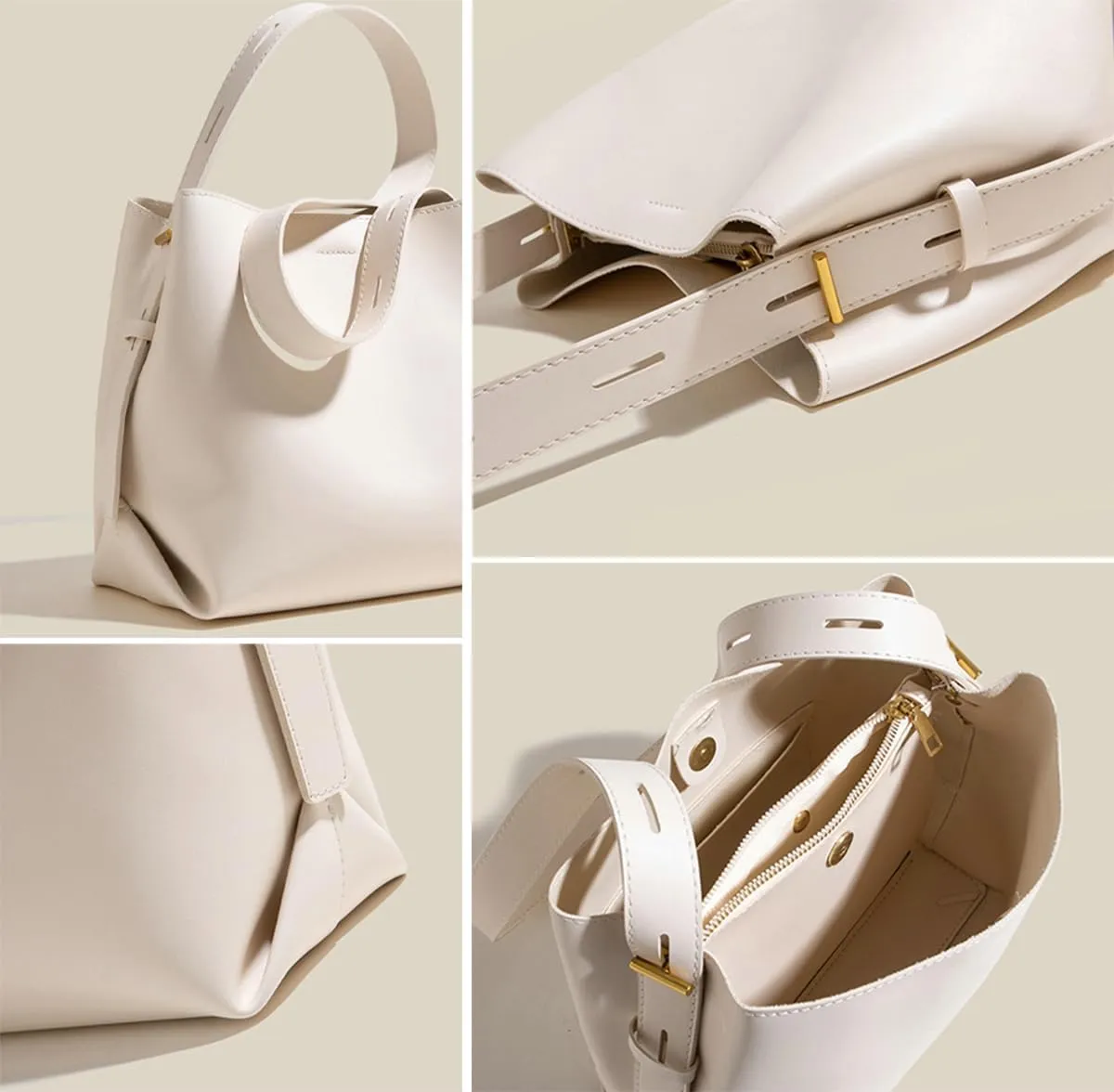 Women's Fashion Shoulder Bag PU Leather Crossbody Bag Large Bucket Totes Elegant Handbag Top Handle Purse
