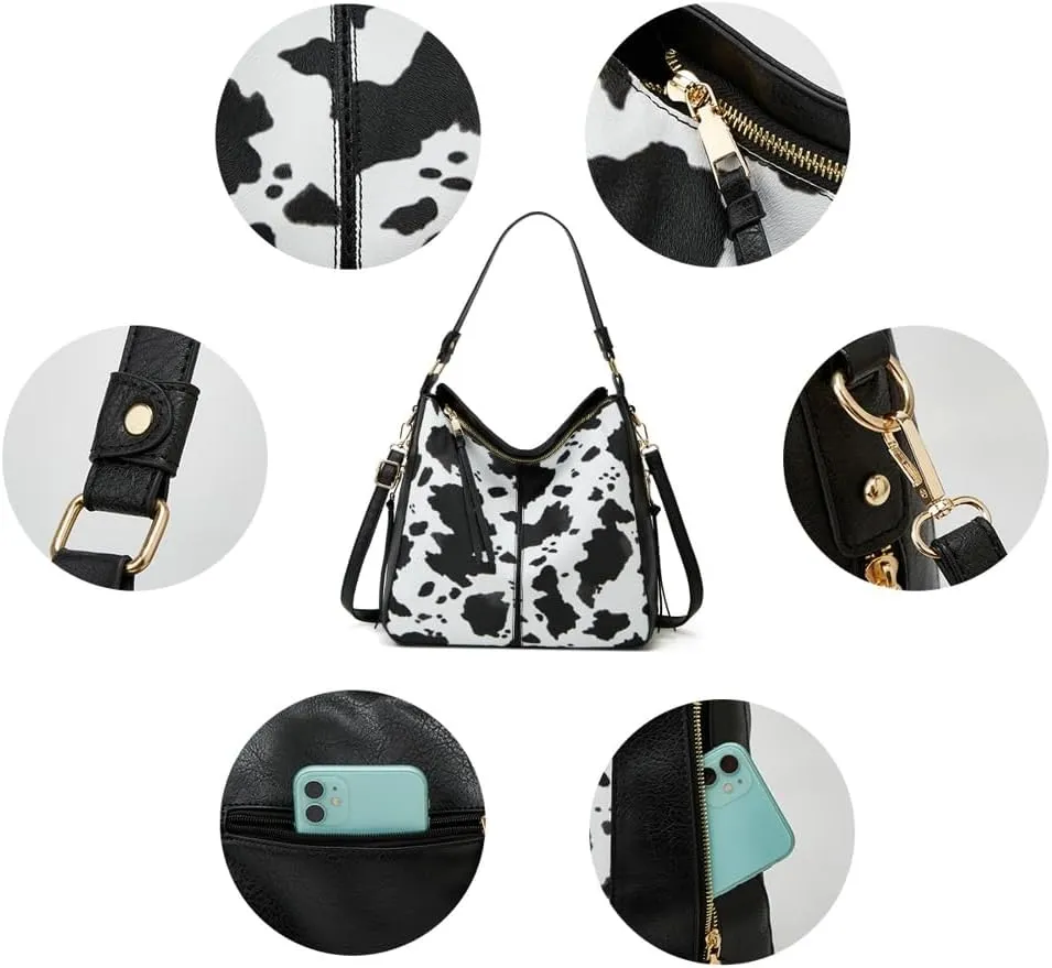 Women's Fashion Vegan Leather Totes 3pcs Handbag Large Crossbody Shouler Bag Purse Travel Top Handle Satchel