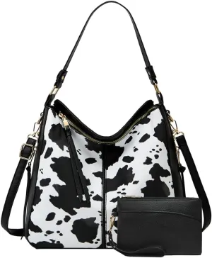 Women's Fashion Vegan Leather Totes 3pcs Handbag Large Crossbody Shouler Bag Purse Travel Top Handle Satchel