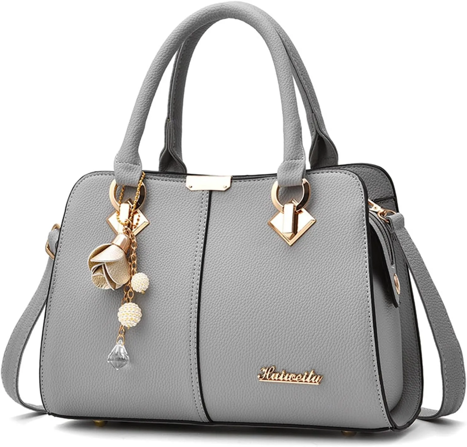 Women's Handbag Trendy Shoulder Crossbody Bag Bookish Messenger Bags (Grey, One Size)
