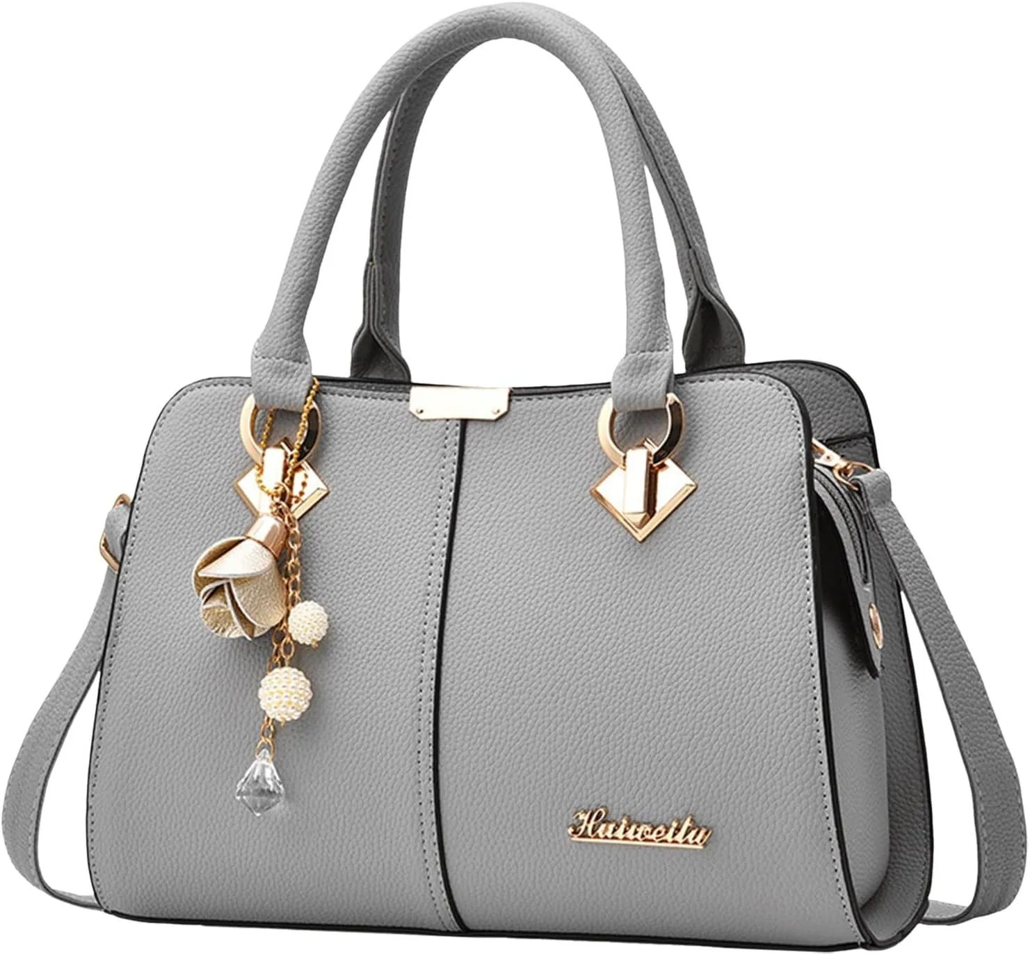 Women's Handbag Trendy Shoulder Crossbody Bag Bookish Messenger Bags (Grey, One Size)