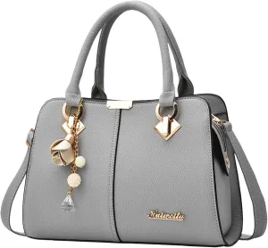 Women's Handbag Trendy Shoulder Crossbody Bag Bookish Messenger Bags (Grey, One Size)