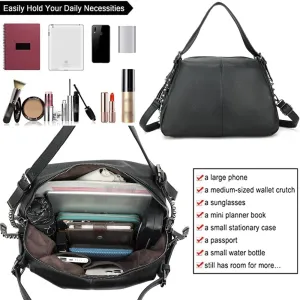 Womens Handbags Tote Bag Vegan Leather Satchel Handbag Ladies Shoulder Bag Crossbody Bag Vintage Rivet Totes Purse