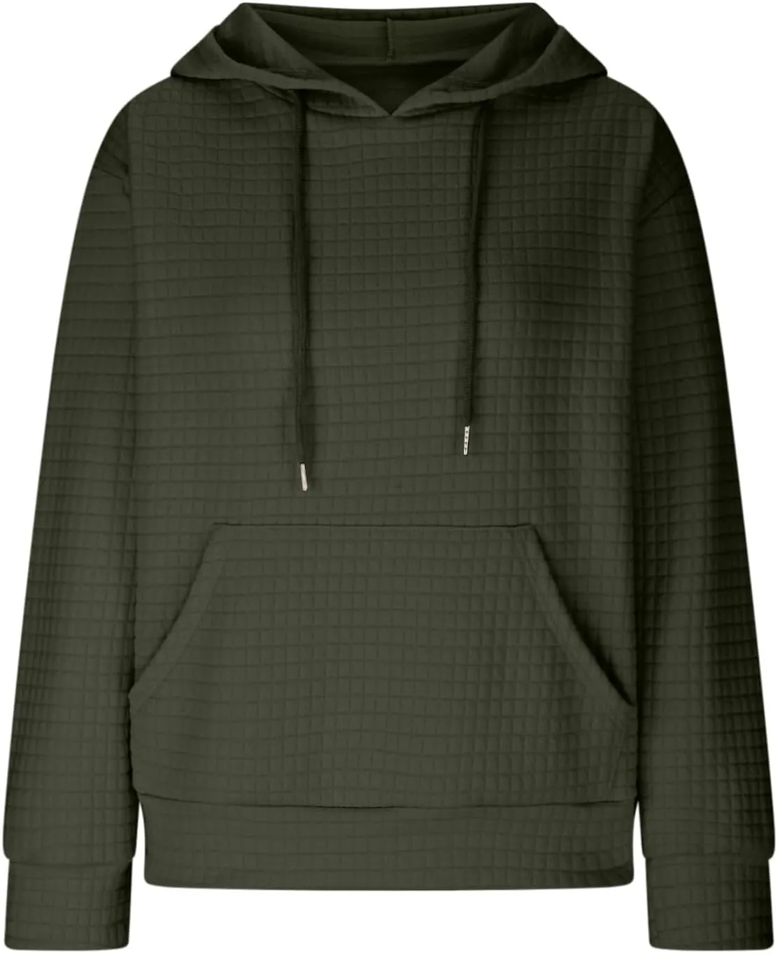 Womens Hoodies Fall Winter Waffle Knit Drawstring Cute Sweatshirts with Pocket Trendy Pullover