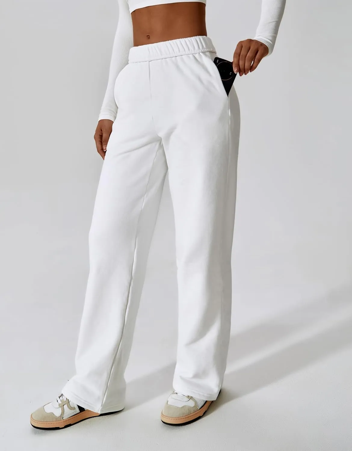 Womens Leisure Sweatpants for 2024 New,Womens Tall Sweatpants,Straight and Wide Leg Sweatpants Women with Pocket