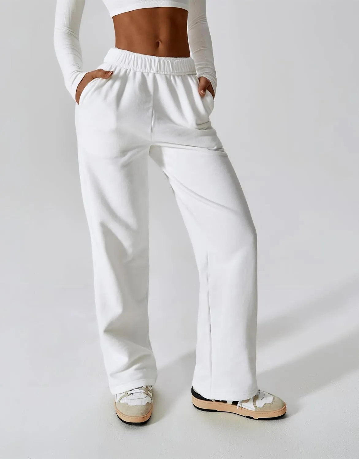 Womens Leisure Sweatpants for 2024 New,Womens Tall Sweatpants,Straight and Wide Leg Sweatpants Women with Pocket