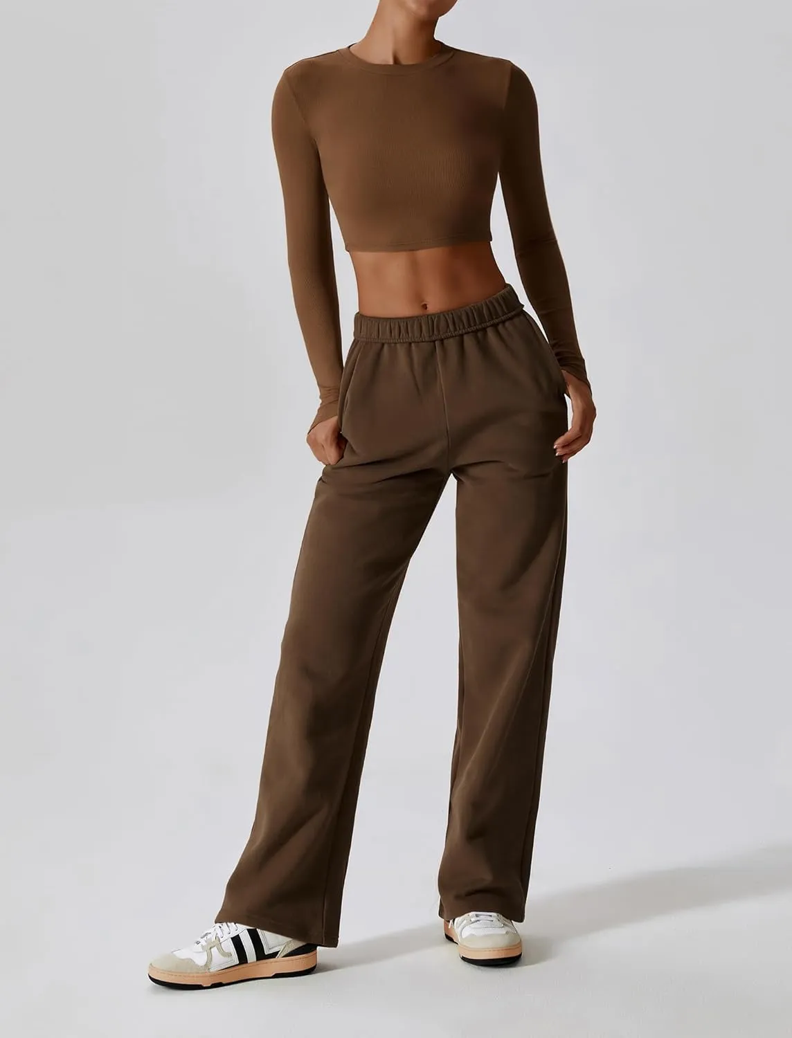 Womens Leisure Sweatpants for 2024 New,Womens Tall Sweatpants,Straight and Wide Leg Sweatpants Women with Pocket