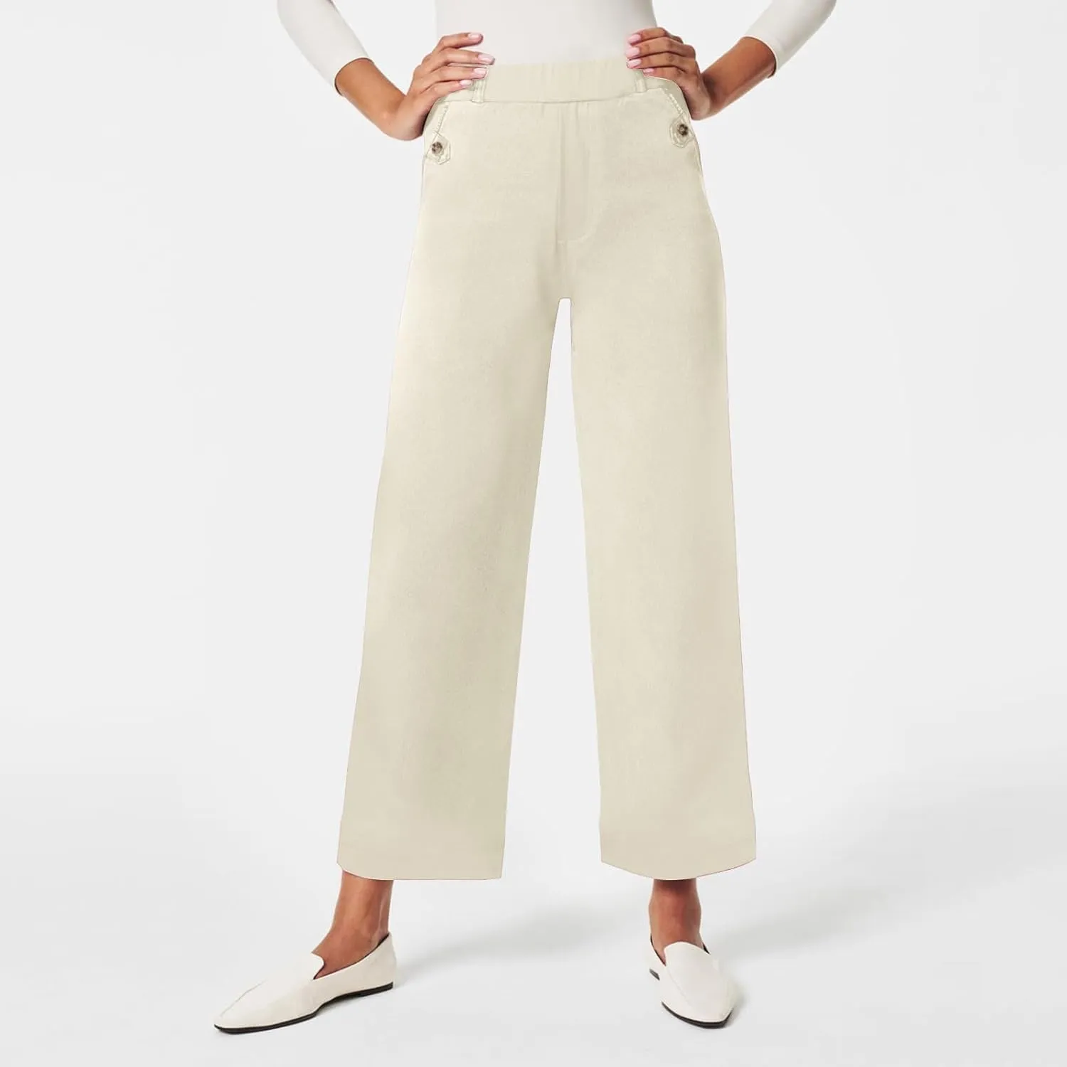 Womens Linen Summer Y2K Streetwear Palazzo Pants Elastic Waist Wide Leg Plus Size Trousers Travel