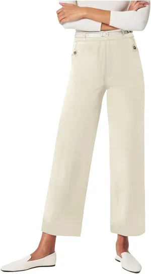 Womens Linen Summer Y2K Streetwear Palazzo Pants Elastic Waist Wide Leg Plus Size Trousers Travel