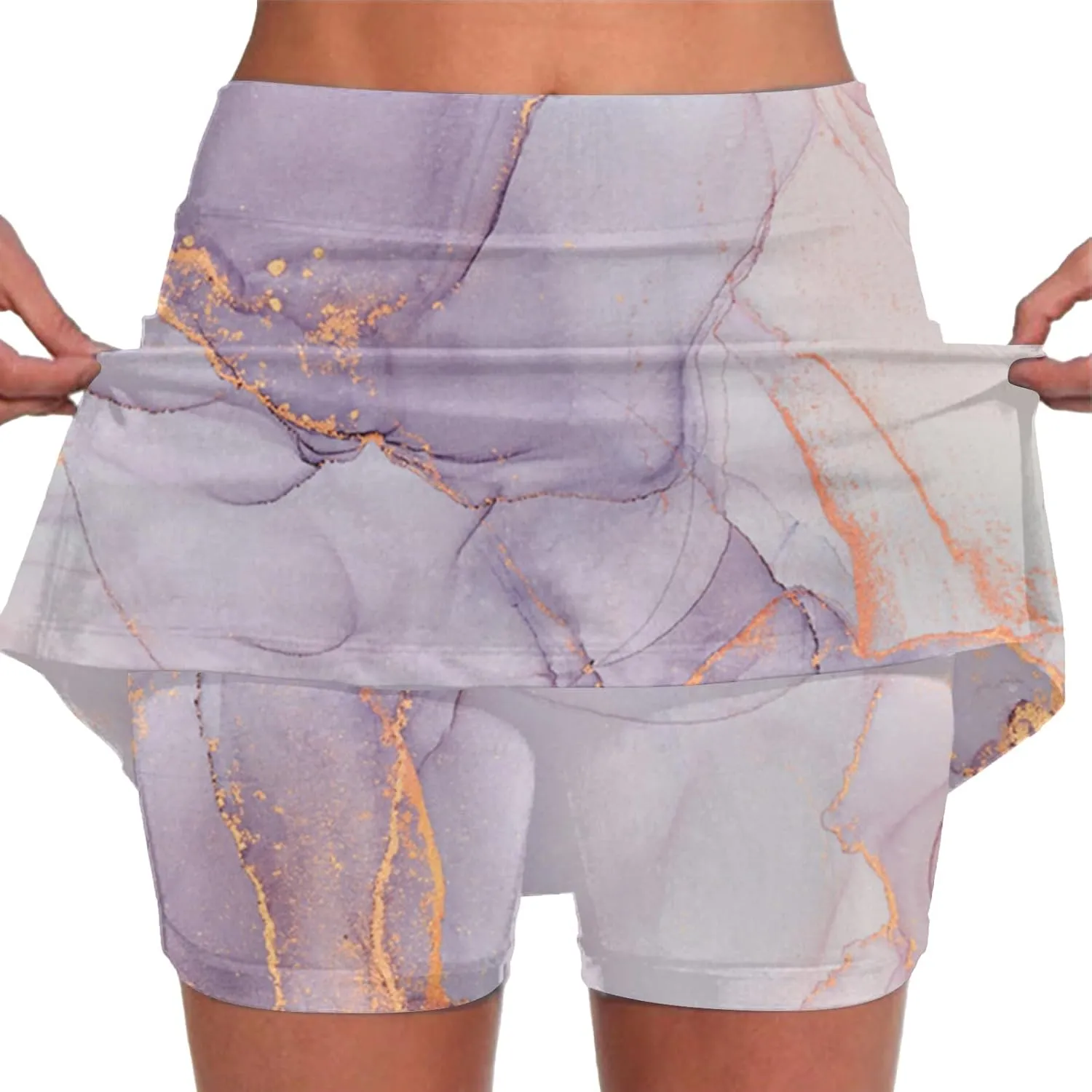 Womens Mini Tennis Skirts High Waisted with Built in Shorts Athletic Skorts Tie-Dye Printed Gym Yoga Golf Short Culottes 2024