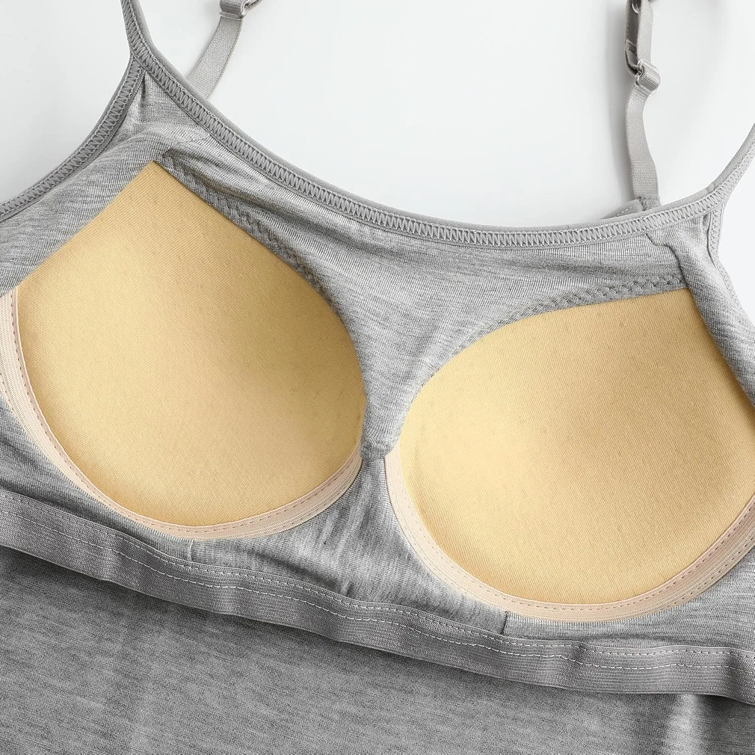 Womens Modal Built-in Bra Padded Camisole Yoga Tanks Tops