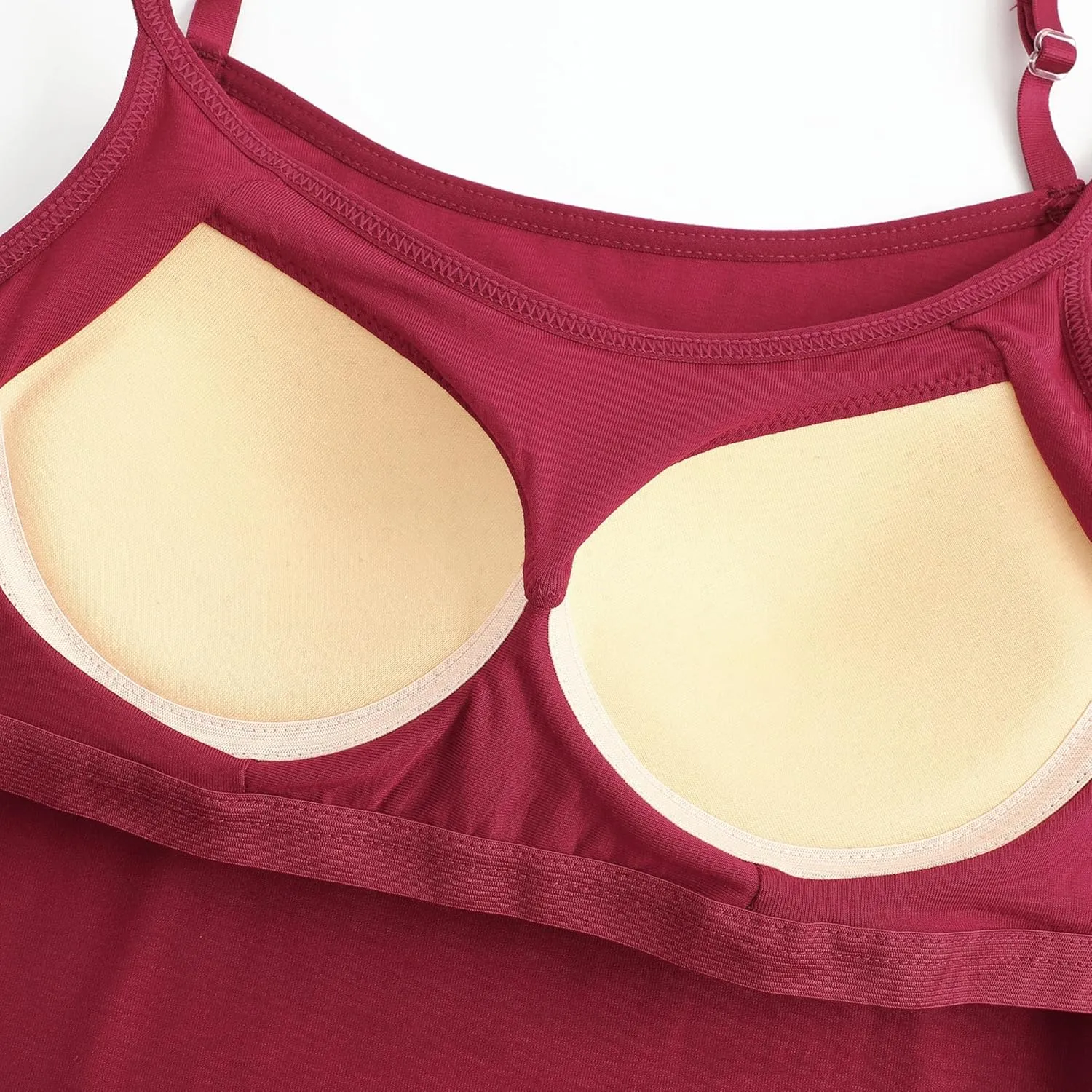 Womens Modal Built-in Bra Padded Camisole Yoga Tanks Tops
