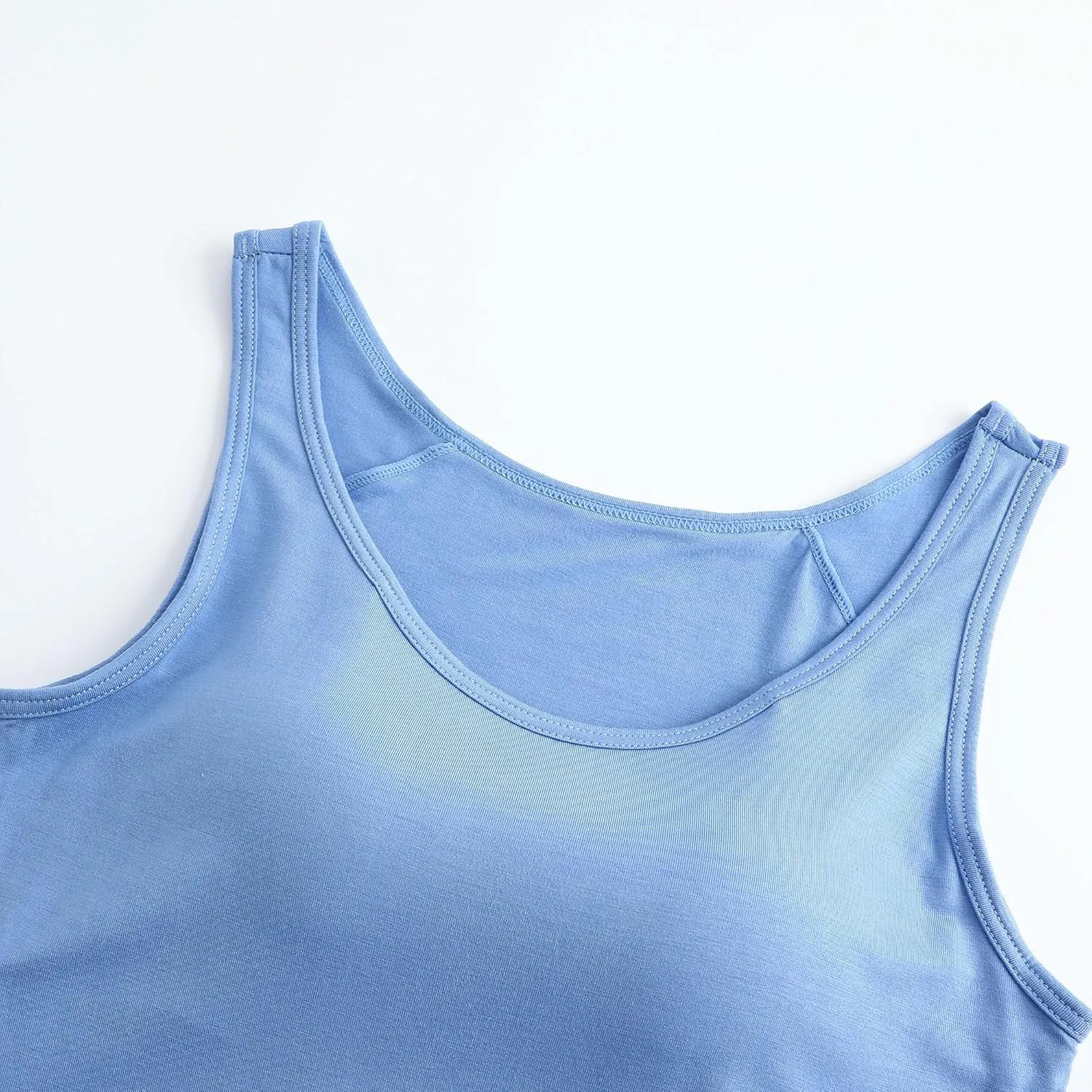 Womens Modal Built-in Bra Padded Camisole Yoga Tanks Tops